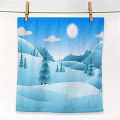 Landscape Winter Ice Cold Xmas Face Towel by Celenk