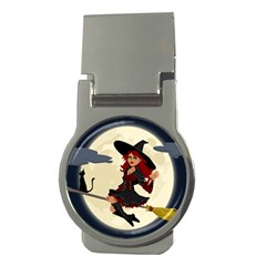 Witch Witchcraft Broomstick Broom Money Clips (round) 