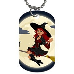 Witch Witchcraft Broomstick Broom Dog Tag (one Side) by Celenk