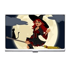 Witch Witchcraft Broomstick Broom Business Card Holders by Celenk