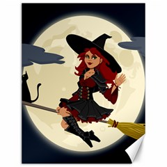 Witch Witchcraft Broomstick Broom Canvas 12  X 16   by Celenk