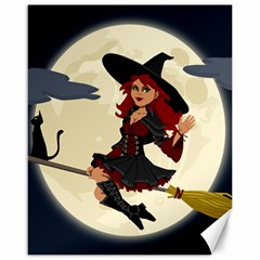 Witch Witchcraft Broomstick Broom Canvas 16  X 20   by Celenk