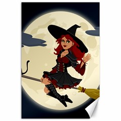 Witch Witchcraft Broomstick Broom Canvas 24  X 36  by Celenk