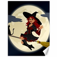 Witch Witchcraft Broomstick Broom Canvas 36  X 48   by Celenk