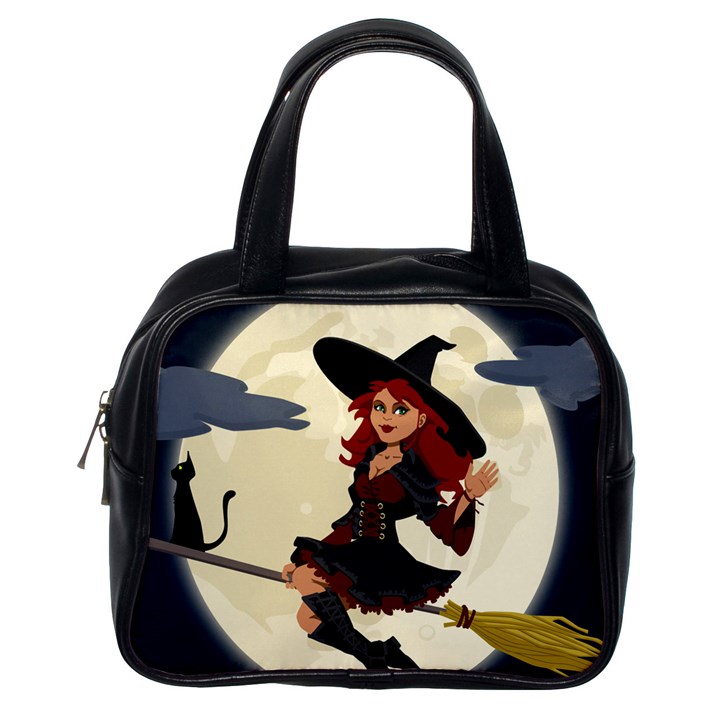 Witch Witchcraft Broomstick Broom Classic Handbags (One Side)