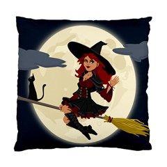 Witch Witchcraft Broomstick Broom Standard Cushion Case (two Sides) by Celenk