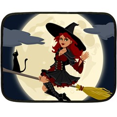 Witch Witchcraft Broomstick Broom Double Sided Fleece Blanket (mini)  by Celenk