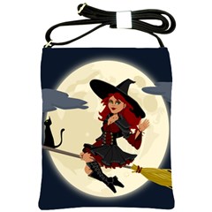 Witch Witchcraft Broomstick Broom Shoulder Sling Bags by Celenk