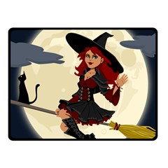 Witch Witchcraft Broomstick Broom Fleece Blanket (small) by Celenk