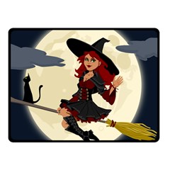 Witch Witchcraft Broomstick Broom Double Sided Fleece Blanket (small)  by Celenk