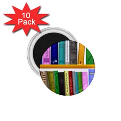 Shelf Books Library Reading 1 75  Magnets (10 Pack)  by Celenk