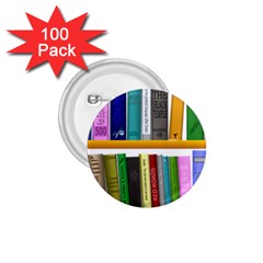 Shelf Books Library Reading 1 75  Buttons (100 Pack)  by Celenk