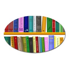 Shelf Books Library Reading Oval Magnet by Celenk