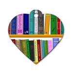 Shelf Books Library Reading Dog Tag Heart (Two Sides) Front