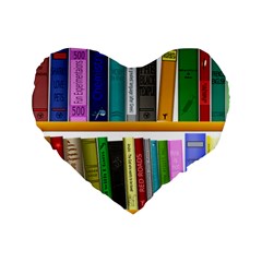 Shelf Books Library Reading Standard 16  Premium Heart Shape Cushions by Celenk