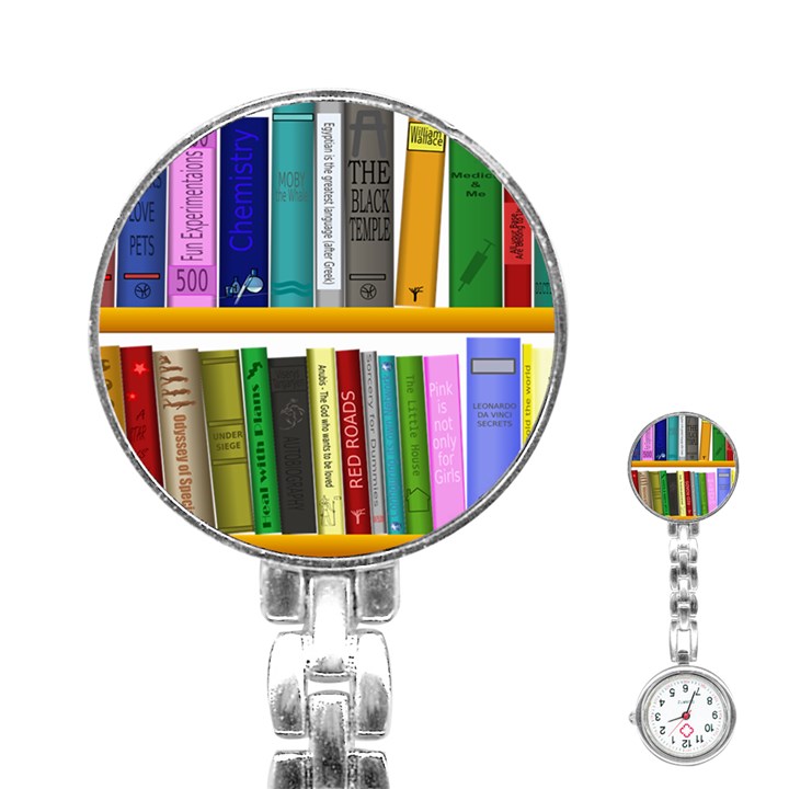 Shelf Books Library Reading Stainless Steel Nurses Watch