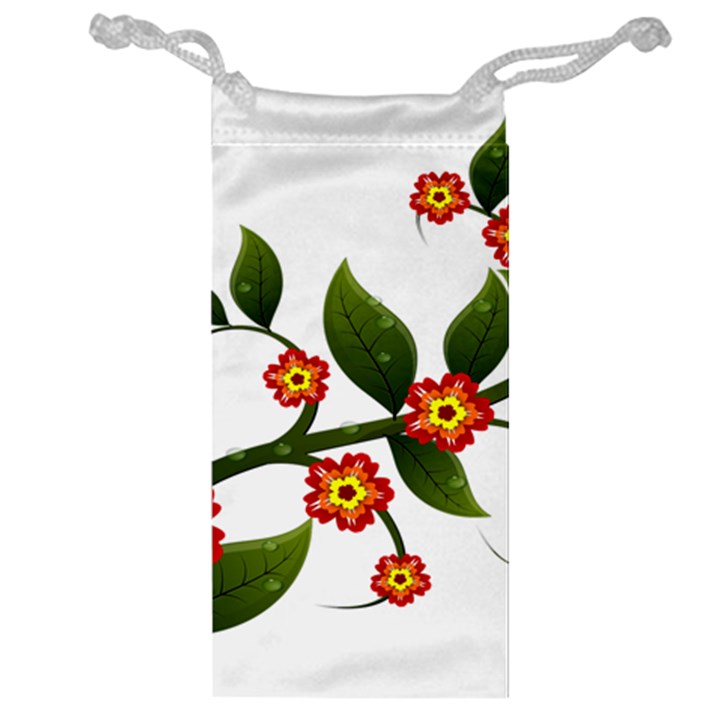 Flower Branch Nature Leaves Plant Jewelry Bag