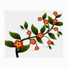 Flower Branch Nature Leaves Plant Small Glasses Cloth (2-side) by Celenk