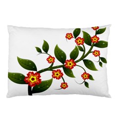 Flower Branch Nature Leaves Plant Pillow Case by Celenk