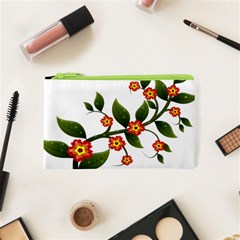 Flower Branch Nature Leaves Plant Cosmetic Bag (xs) by Celenk