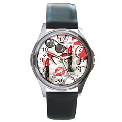 Cosmetic Pattern Round Metal Watch by Bigfootshirtshop