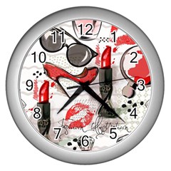 Cosmetic Pattern Wall Clocks (silver)  by Bigfootshirtshop