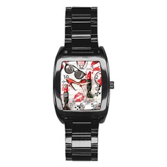 Cosmetic Pattern Stainless Steel Barrel Watch by Bigfootshirtshop