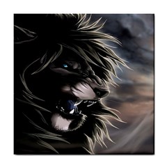 Angry Lion Digital Art Hd Tile Coasters