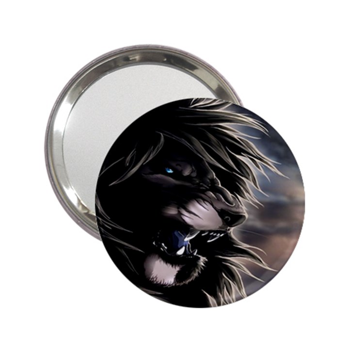 Angry Lion Digital Art Hd 2.25  Handbag Mirrors