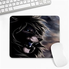 Angry Lion Digital Art Hd Large Mousepads