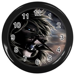 Angry Lion Digital Art Hd Wall Clocks (black) by Celenk