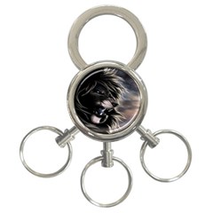 Angry Lion Digital Art Hd 3-Ring Key Chains