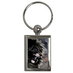 Angry Lion Digital Art Hd Key Chains (Rectangle) 