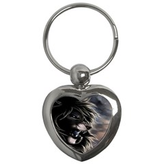 Angry Lion Digital Art Hd Key Chains (Heart) 