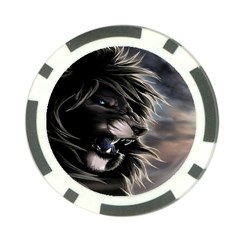 Angry Lion Digital Art Hd Poker Chip Card Guard