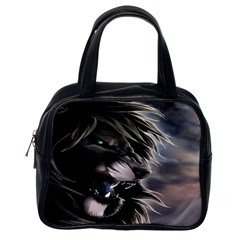 Angry Lion Digital Art Hd Classic Handbags (One Side)