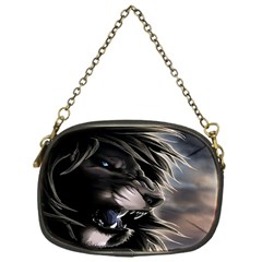 Angry Lion Digital Art Hd Chain Purses (One Side) 