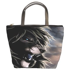 Angry Lion Digital Art Hd Bucket Bags