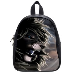 Angry Lion Digital Art Hd School Bag (small) by Celenk