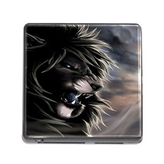 Angry Lion Digital Art Hd Memory Card Reader (Square)