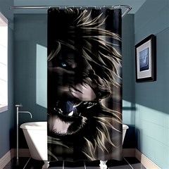 Angry Lion Digital Art Hd Shower Curtain 36  x 72  (Stall) 