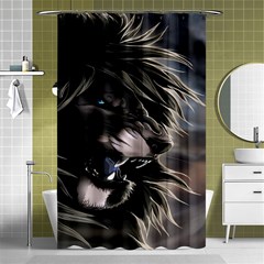 Angry Lion Digital Art Hd Shower Curtain 48  x 72  (Small) 