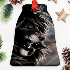 Angry Lion Digital Art Hd Ornament (Bell)