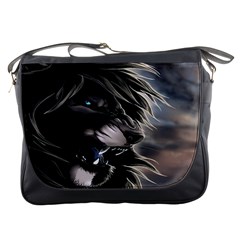 Angry Lion Digital Art Hd Messenger Bags