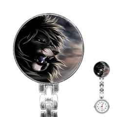 Angry Lion Digital Art Hd Stainless Steel Nurses Watch by Celenk