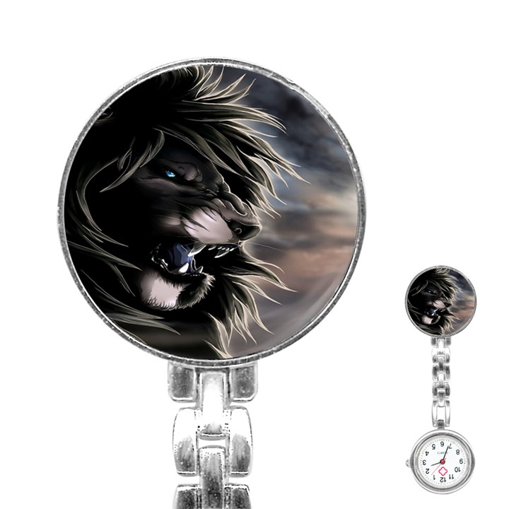 Angry Lion Digital Art Hd Stainless Steel Nurses Watch