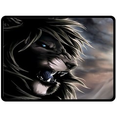 Angry Lion Digital Art Hd Double Sided Fleece Blanket (Large) 