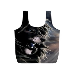 Angry Lion Digital Art Hd Full Print Recycle Bags (S) 