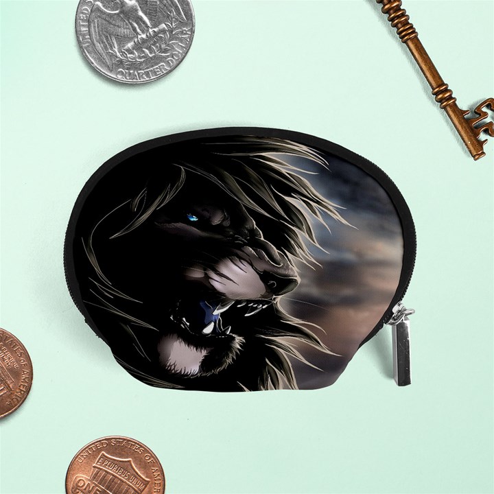 Angry Lion Digital Art Hd Accessory Pouches (Small) 