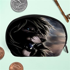 Angry Lion Digital Art Hd Accessory Pouches (Large) 